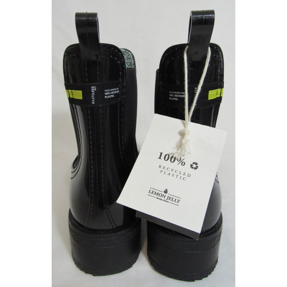 Lemon Jelly Black Vegan Chelsea Rain Booties Size 8 /38 NWT - Picture 5 of 8